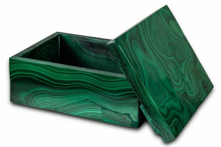 Wide Malachite Jewelry Box - DR Congo #335813